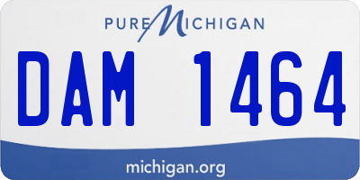 MI license plate DAM1464