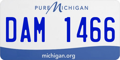 MI license plate DAM1466