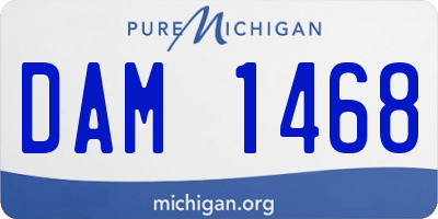 MI license plate DAM1468