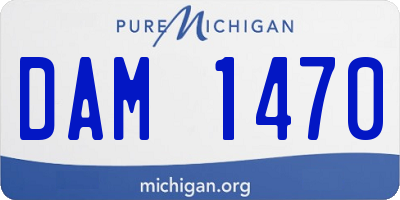 MI license plate DAM1470