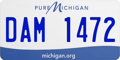 MI license plate DAM1472