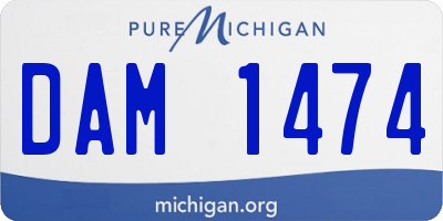 MI license plate DAM1474