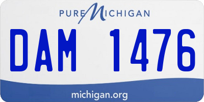 MI license plate DAM1476