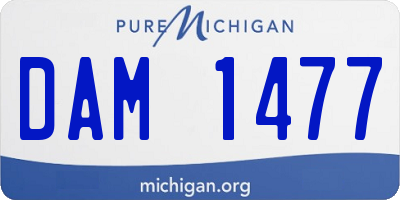 MI license plate DAM1477