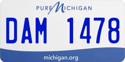 MI license plate DAM1478