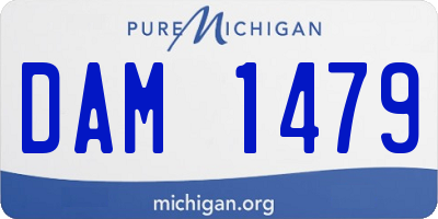 MI license plate DAM1479