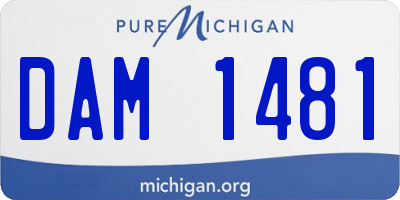 MI license plate DAM1481