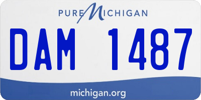 MI license plate DAM1487