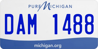 MI license plate DAM1488