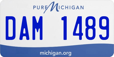 MI license plate DAM1489