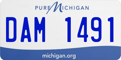 MI license plate DAM1491