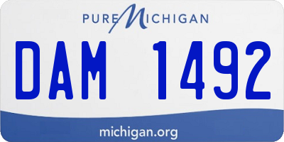 MI license plate DAM1492