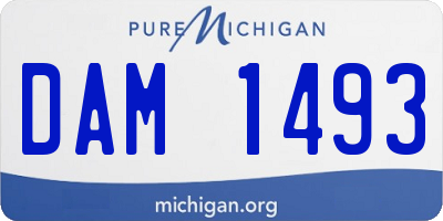 MI license plate DAM1493