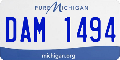 MI license plate DAM1494