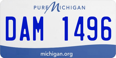 MI license plate DAM1496