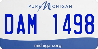 MI license plate DAM1498