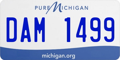 MI license plate DAM1499