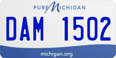 MI license plate DAM1502
