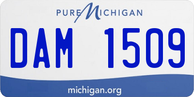 MI license plate DAM1509