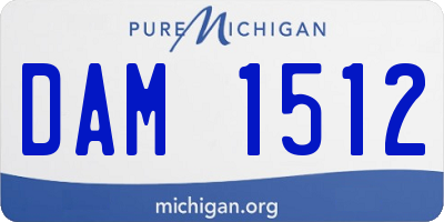 MI license plate DAM1512