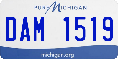 MI license plate DAM1519