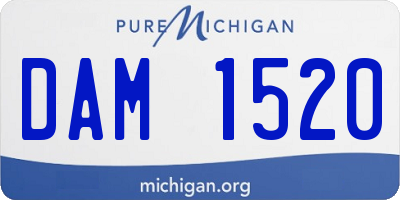 MI license plate DAM1520