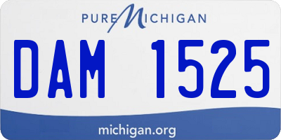 MI license plate DAM1525