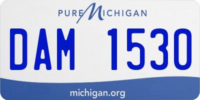 MI license plate DAM1530