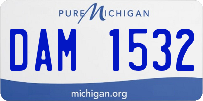 MI license plate DAM1532