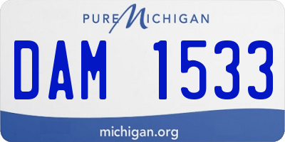 MI license plate DAM1533