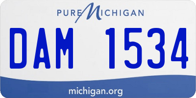 MI license plate DAM1534