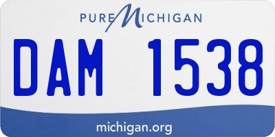 MI license plate DAM1538