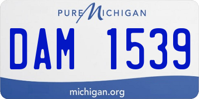 MI license plate DAM1539