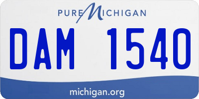 MI license plate DAM1540