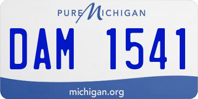 MI license plate DAM1541