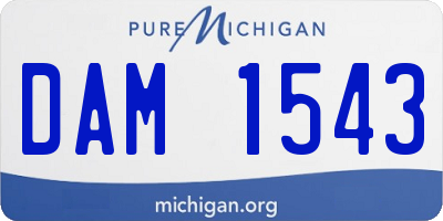 MI license plate DAM1543
