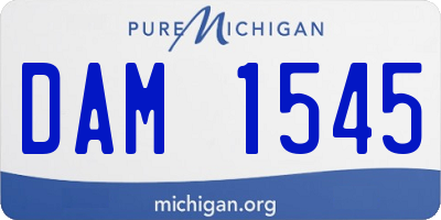 MI license plate DAM1545