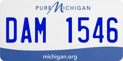 MI license plate DAM1546