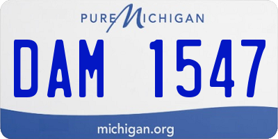 MI license plate DAM1547