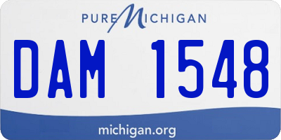 MI license plate DAM1548