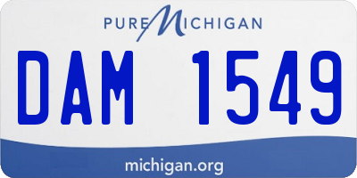 MI license plate DAM1549