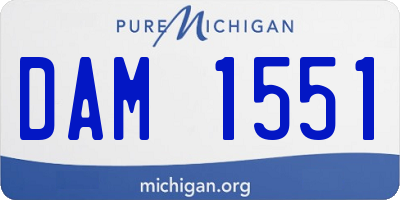 MI license plate DAM1551