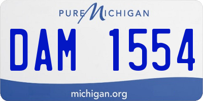 MI license plate DAM1554