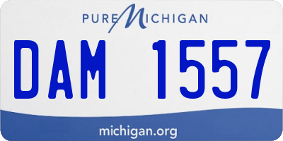 MI license plate DAM1557
