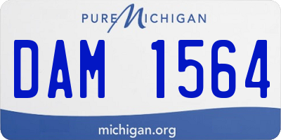 MI license plate DAM1564