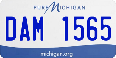 MI license plate DAM1565