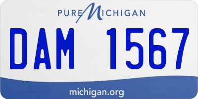MI license plate DAM1567