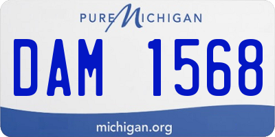 MI license plate DAM1568