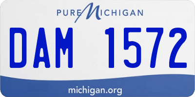 MI license plate DAM1572