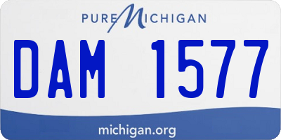 MI license plate DAM1577